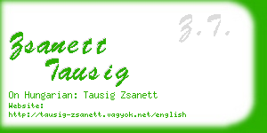 zsanett tausig business card